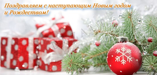Поздравляем с наступающим Новым Годом и Рождеством!