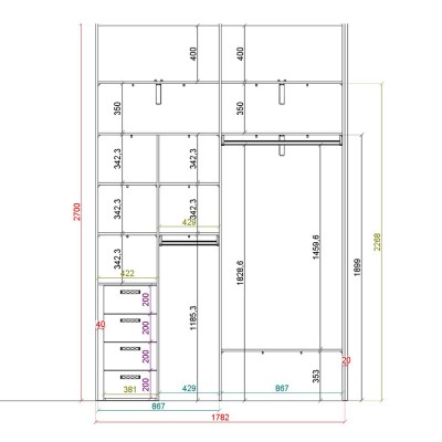Распашной шкаф с МДФ