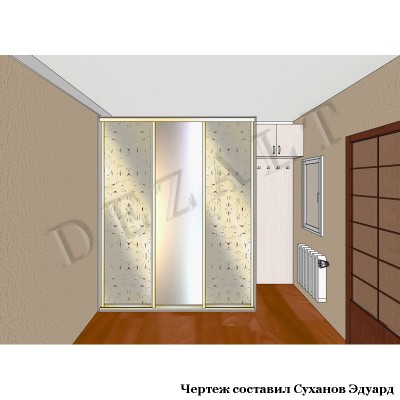 Чертеж корпусного шкафа купе 