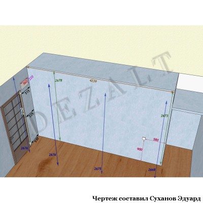 Чертеж шкафа-купе в прихожую 