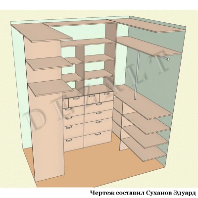Чертеж гардеробной 