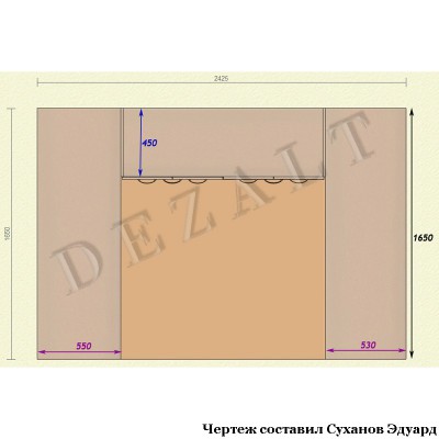 Чертеж гардеробной 