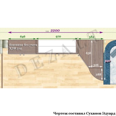 Чертеж мебельной стенки каркасной 