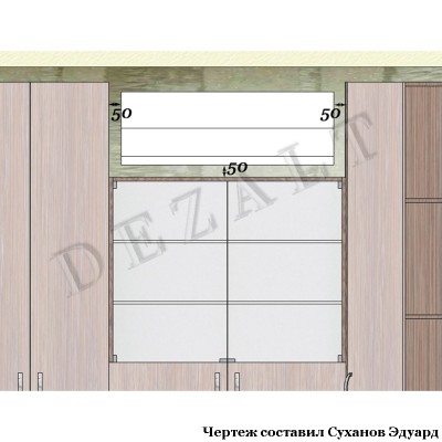 Чертеж мебельной стенки каркасной 