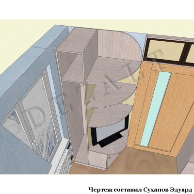 Чертежи мебельной стенки с фальшивыми антресолями 