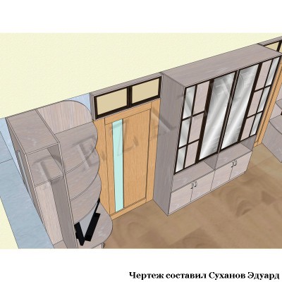 Чертежи мебельной стенки с фальшивыми антресолями 