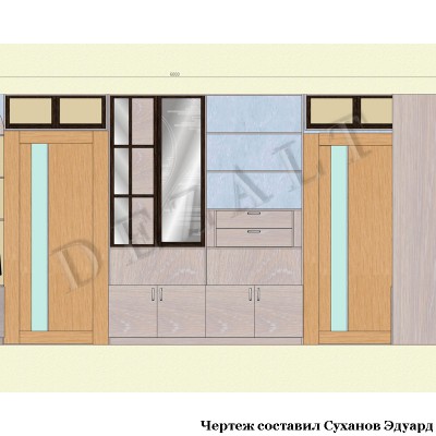Чертежи мебельной стенки с фальшивыми антресолями 