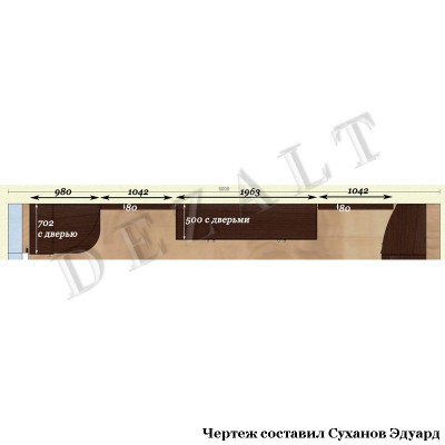Чертежи мебельной стенки с фальшивыми антресолями 