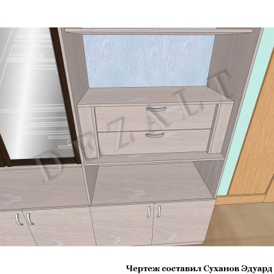 Чертежи мебельной стенки с фальшивыми антресолями 