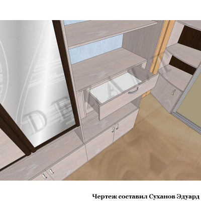 Чертежи мебельной стенки с фальшивыми антресолями 