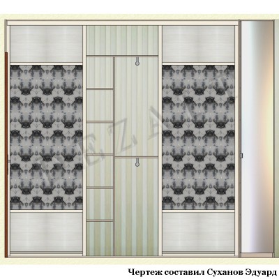 Встроенный шкаф-купе в прихожую - чертеж 