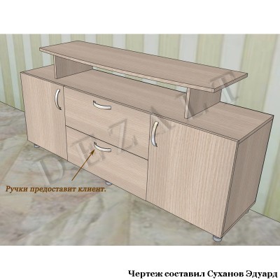 Встроенный шкаф-купе в прихожую - чертеж 