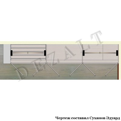 Шкаф встроенный с зеркальными распашными дверьми