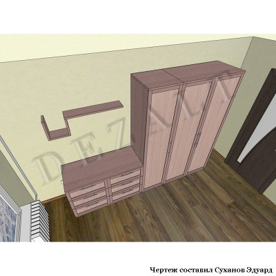 Чертеж шкафов и комода 