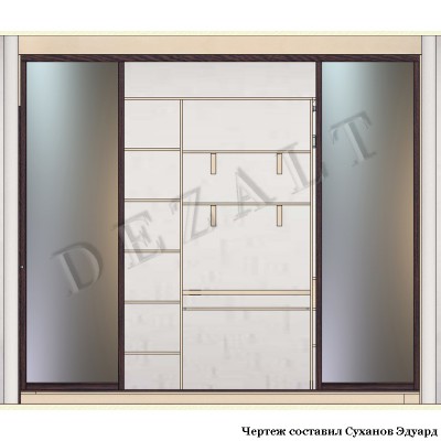 Шкаф-купе встроенный 4 двери купе