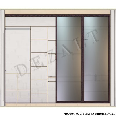 Шкаф-купе встроенный 4 двери купе
