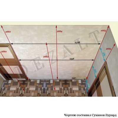 Чертеж встроенного распашного шкафа