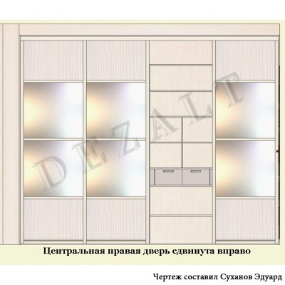 Чертеж встроенного шкафа-купе в прихожую