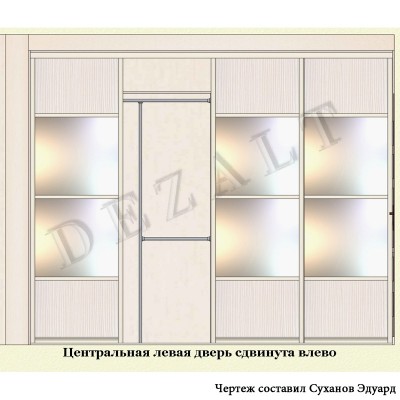 Чертеж встроенного шкафа-купе в прихожую