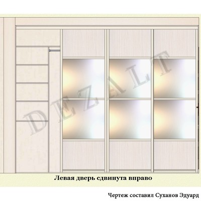 Чертеж встроенного шкафа-купе в прихожую