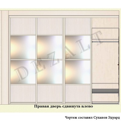 Чертеж встроенного шкафа-купе в прихожую
