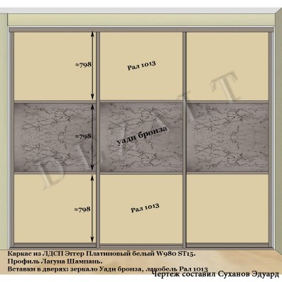 Схемы встроенного шкафа-купе в спальню 