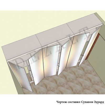 Чертежи встроенного шкафа с распашными дверьми 