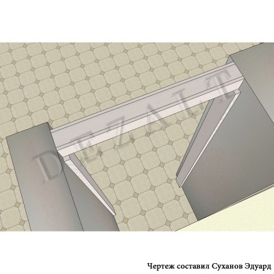 Чертеж встроенного шкафа с морозильной камерой 