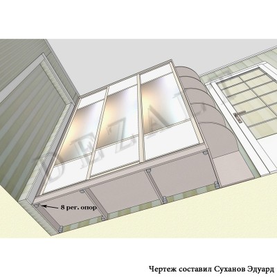 Чертеж каркасного шкафа-купе