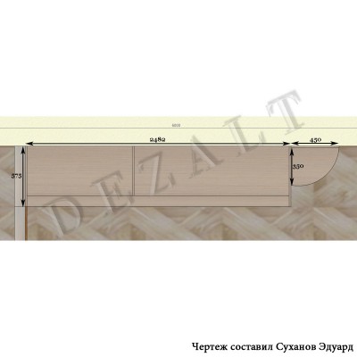 Чертеж встроенного шкафа-купе в прихожую