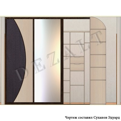 Чертеж встроенного шкафа-купе в прихожую