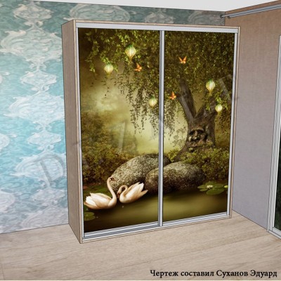 Чертеж корпусного шкафа-купе