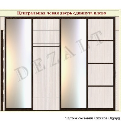 Чертеж шкафа который делит комнату