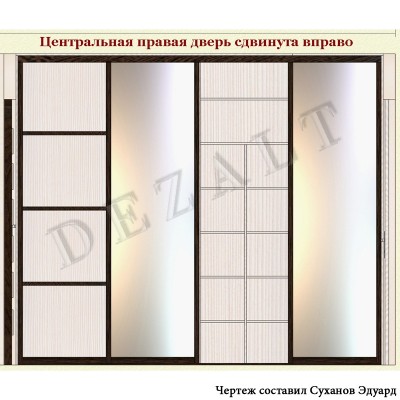 Чертеж шкафа который делит комнату