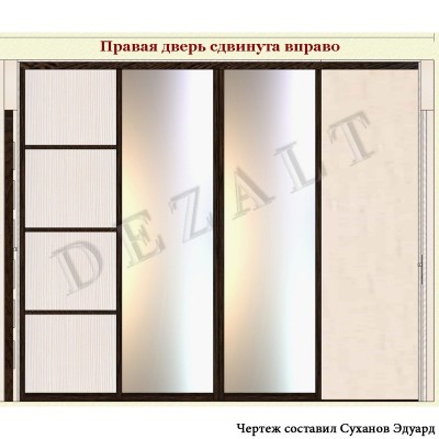 Чертеж шкафа который делит комнату
