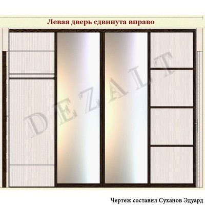 Чертеж шкафа который делит комнату