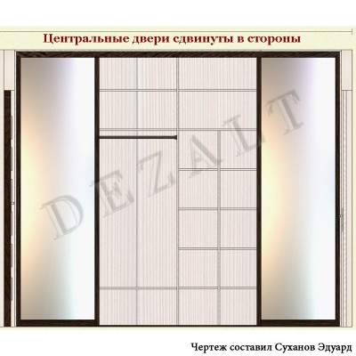 Чертеж шкафа который делит комнату