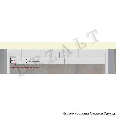 Встроенный шкаф-купе с распашной секцией 