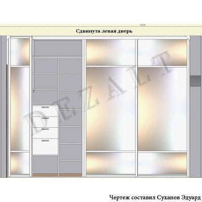 Встроенный шкаф-купе с распашной секцией 