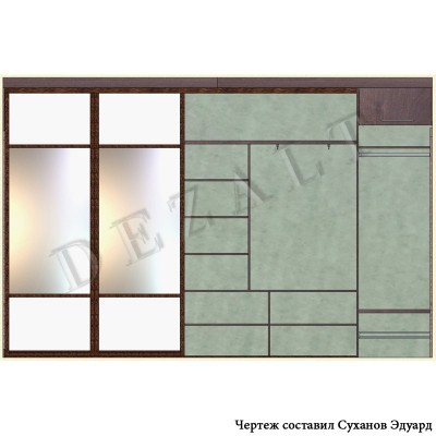 Чертеж встроенного шкафа-купе в прихожую