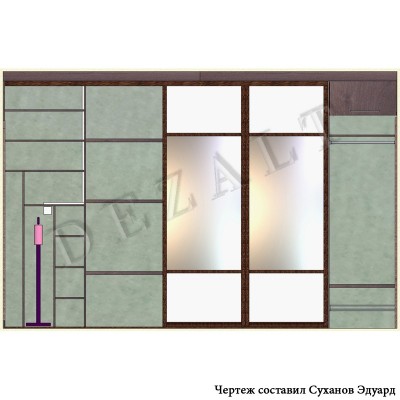Чертеж встроенного шкафа-купе в прихожую