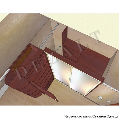 Чертеж углового шкаф-купе