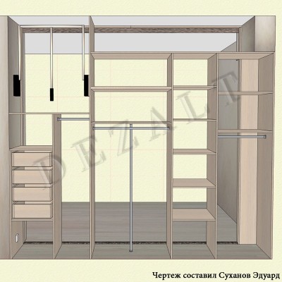 Встроенный шкаф-купе три двери