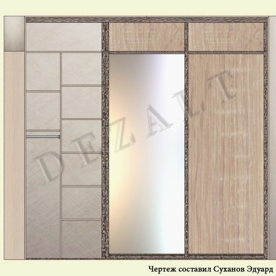 Встроенный шкаф-купе три двери