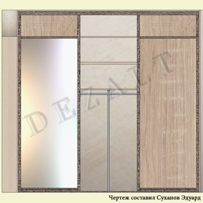 Встроенный шкаф-купе три двери