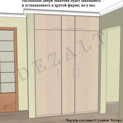 Схемы встроенного распашного шкафа