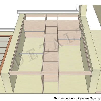 Схемы встроенного распашного шкафа
