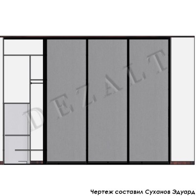 Схема шкафа-купе в прихожую 4 двери