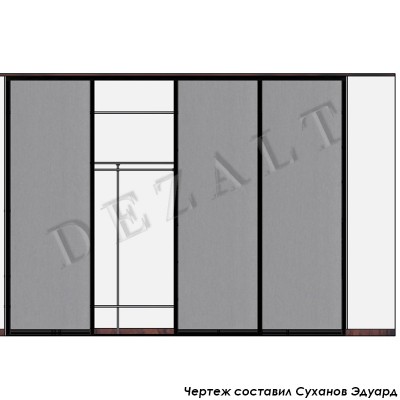 Схема шкафа-купе в прихожую 4 двери