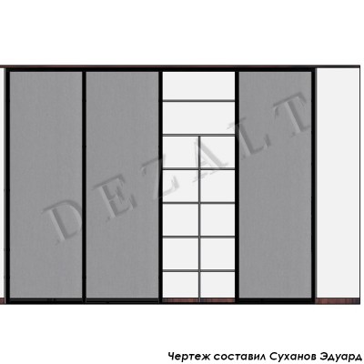 Схема шкафа-купе в прихожую 4 двери